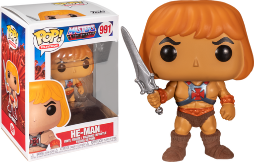 Funko Pop! Masters of the Universe - He-Man with Lightning Sword Flocked #991 + Exclusive Collector Box - Pop Basement