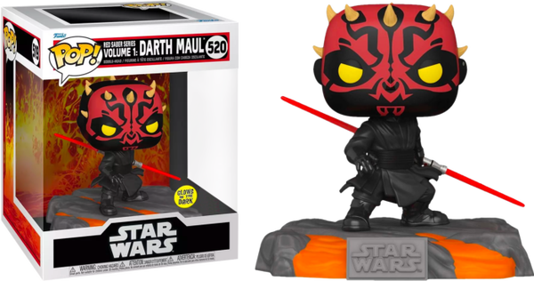 Funko Pop! Star Wars: Red Saber Series Volume 1 - Darth Maul Glow in the Dark Deluxe #520 - Pop Basement