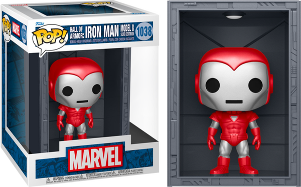 Funko Pop! Iron Man: Hall of Armor - Iron Man Model 8 Silver Centurion Deluxe #1038 - Pop Basement