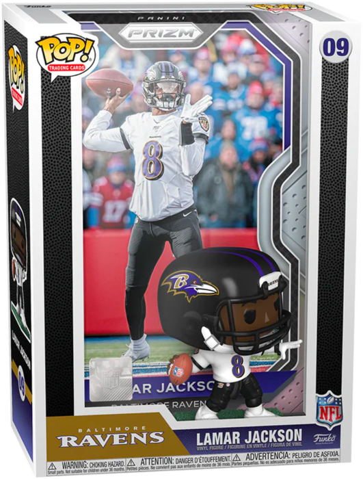 Funko Pop! Trading Cards - NFL Football - Lamar Jackson Baltimore Ravens with Protector Case #09 - Pop Basement