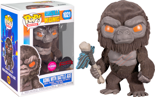 Funko Pop! Godzilla vs Kong - Kong with Battle Axe Flocked #1021 - Pop Basement