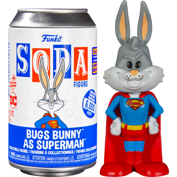 Funko -  Looney Tunes - Bugs Bunny As Superman - SODA Vinyl Figure in Collector Can (2023 Wondrous Convention Exclusive) - Pop Basement