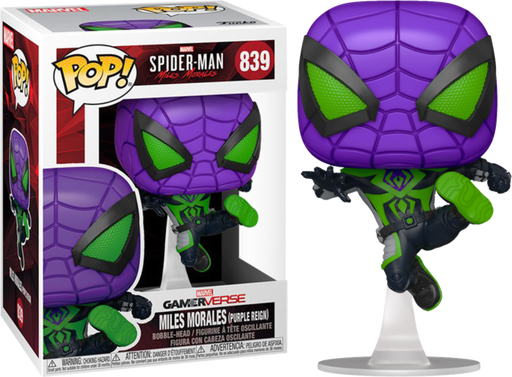 Funko Pop! Marvel's Spider-Man: Miles Morales - Miles Morales in Purple Reign Suit #839 - Pop Basement