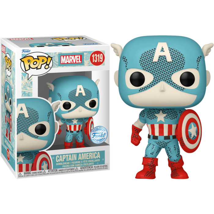 Funko Pop! Marvel - Retro Reimagined Captain America Disney 100th #1319 - Pop Basement