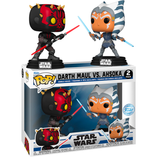 Funko Pop! Star Wars: The Clone Wars - Darth Maul vs. Ahsoka Tano - 2-Pack - Pop Basement