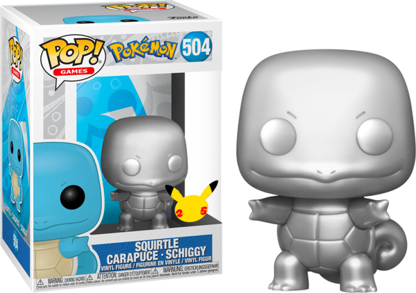 Funko Pop! Pokemon - Squirtle Silver Metallic 25th Anniversary #504 - Pop Basement