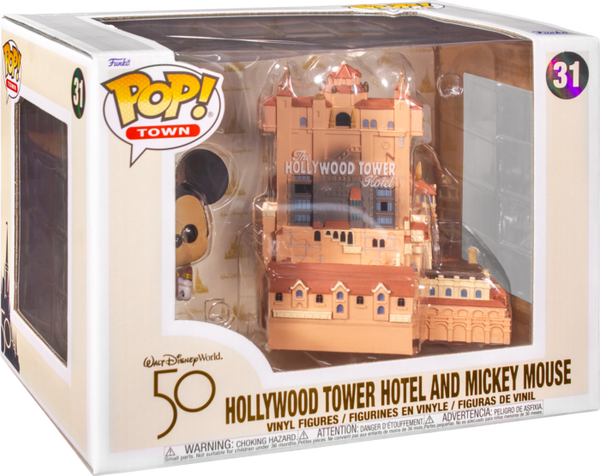 Funko Pop! Town - Walt Disney World: 50th Anniversary - Mickey Mouse with Hollywood Tower Hotel #31 - Pop Basement