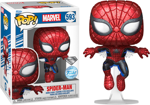 Funko Pop! Spider-Man - Spider-Man First Appearance 80th Anniversary Diamond Glitter #593 - Pop Basement