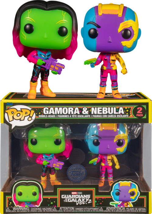 Funko Pop! Marvel: Blacklight - Shuri, Wasp, Gamora & Nebula Blacklight - Bundle (Set of 4) - Pop Basement