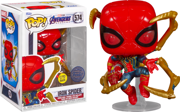 Funko Pop! Avengers 4: Endgame - Iron Spider with Nano Gauntlet Glow in the Dark #574 - Pop Basement