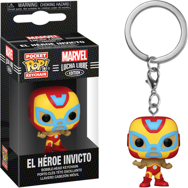 Funko Pocket Pop! Keychain - Marvel: Lucha Libre Edition - El Heroe Invicto Iron Man - Pop Basement