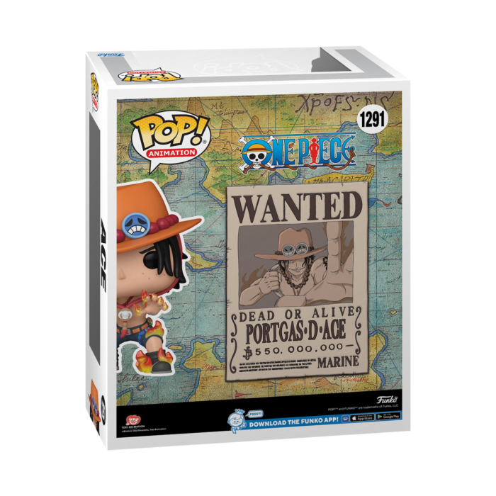 Funko Pop! Poster Cover - One Piece - Portgas D. Ace Wanted #1291 - Pop Basement