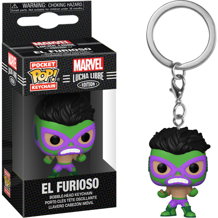 Funko Pocket Pop! Keychain - Marvel: Lucha Libre Edition - El Furioso Hulk - Pop Basement