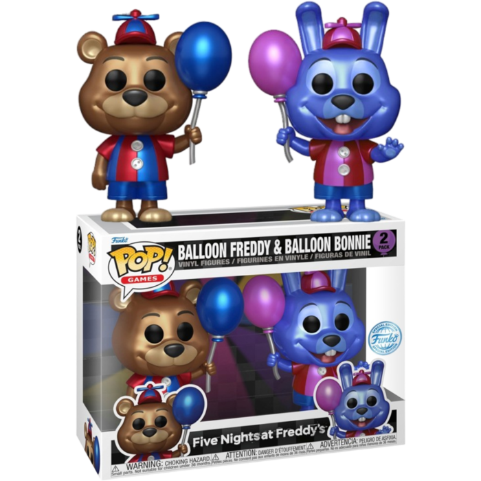Funko Pop! Five Nights at Freddy's - Balloon Freddy & Balloon Bonnie Metallic - 2-Pack - Pop Basement