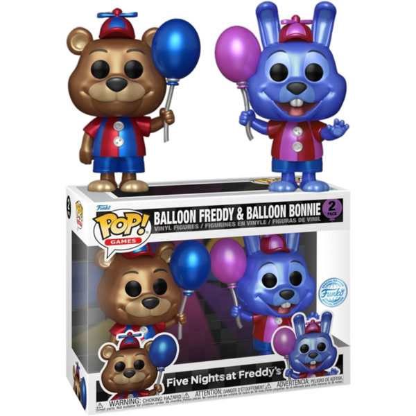 Funko Pop! Five Nights at Freddy's - Balloon Freddy & Balloon Bonnie Metallic - 2-Pack - Pop Basement