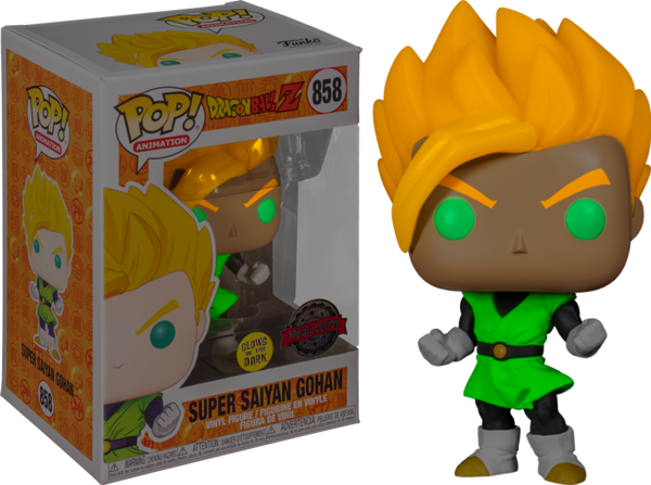 Funko Pop! Dragon Ball Z - Super Saiyan Gohan in Green Suit Glow in the Dark #858 - Pop Basement