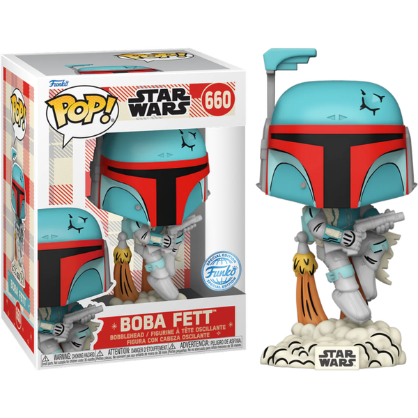 Funko Pop!  Star Wars - Retro Reimagined Boba Fett Disney 100th #660 - Pop Basement