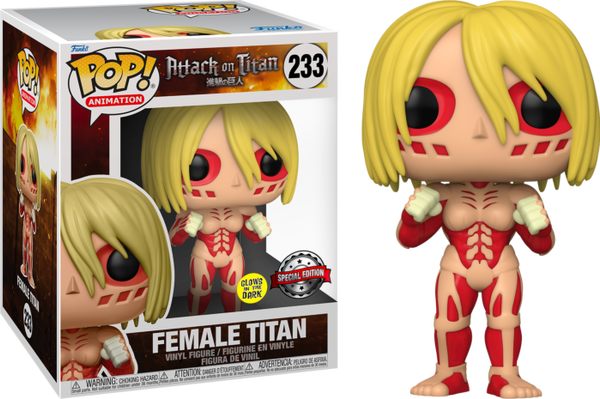 Funko Pop! Attack on Titan - Female Titan Glow in the Dark 6" Super Sized #233 - Pop Basement