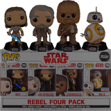 Funko Pop! Star Wars Episode VIII: The Last Jedi - Rey, Luke Skywalker, Chewbacca & BB-8 Rebel - 4-Pack - Pop Basement