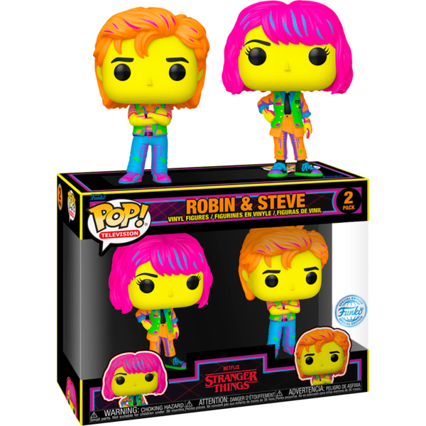 Funko Pop! Stranger Things 4 - Robin & Steve Blacklight - 2-Pack - Pop Basement