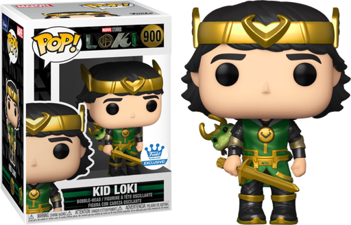 Funko Pop! Loki (2021) - Kid Loki Metallic #900 (+ Box of 2 Mystery Exclusive Pop! Vinyl Figures) - Pop Basement