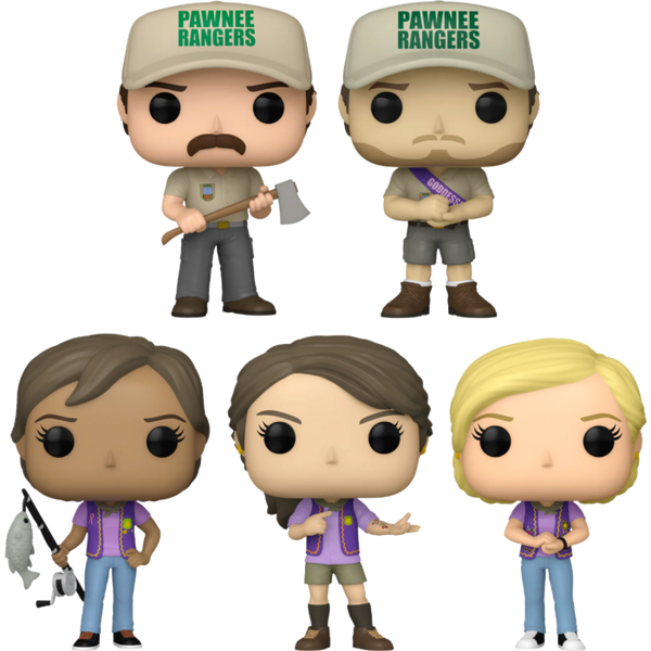 Funko Pop! Parks and Recreation - Pawnee Rangers - Bundle (Set of 5) - Pop Basement