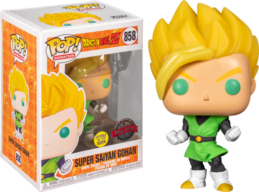 Funko Pop! Dragon Ball Z - Super Saiyan Gohan in Green Suit Glow in the Dark #858 - Pop Basement