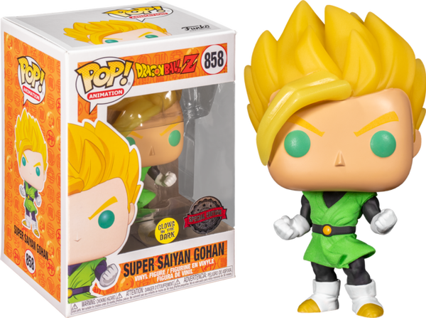 Funko Pop! Dragon Ball Z - Super Saiyan Gohan in Green Suit Glow in the Dark #858 - Pop Basement