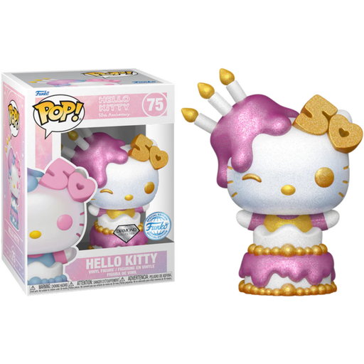 Funko Pop! Hello Kitty: 50th Anniversary - Hello Kitty (In Cake) Diamond Glitter #75 - Pop Basement