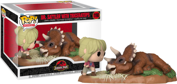 Funko Pop! Jurassic Park - Dr. Ellie Sattler with Triceratops Movie Moments #1198 - Pop Basement