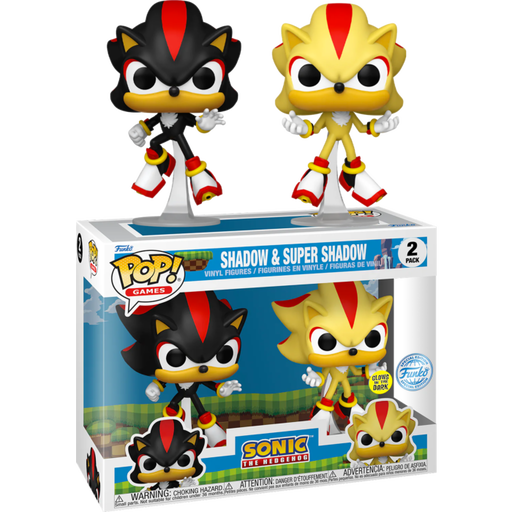 Funko Pop! Sonic the Hedgehog - Shadow & Super Shadow Glow in the Dark - 2-Pack - Pop Basement