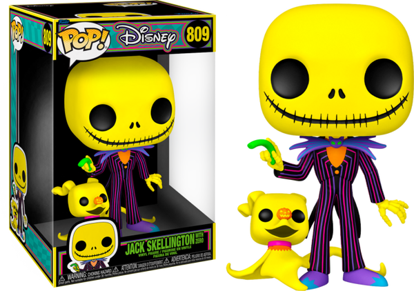 Funko Pop! The Nightmare Before Christmas - Jack Skellington with Zero Blacklight Jumbo #809 - Pop Basement