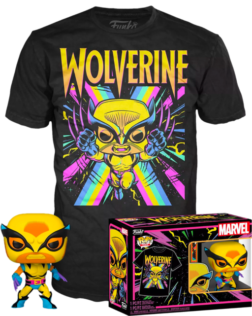 Funko Pop! Marvel: Blacklight - Wolverine Blacklight & T-Shirt Box Set - Pop Basement