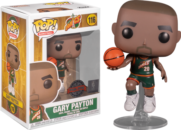 Funko Pop! NBA Basketball - Gary Payton Seattle SuperSonics 1996 Away Jersey #116 - Pop Basement