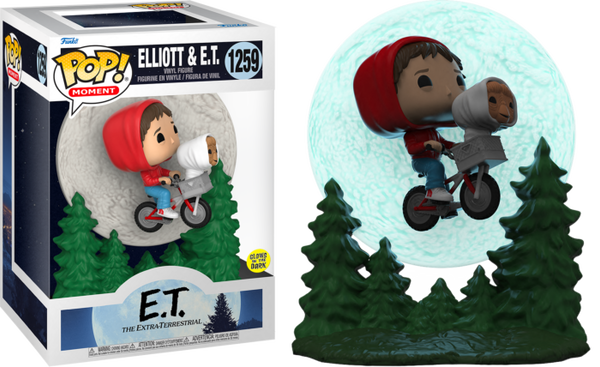 Funko Pop! E.T. The Extra-Terrestrial - Elliott & E.T. Flying Over Moon Glow in the Dark Movie Moments - 2-Pack - Pop Basement