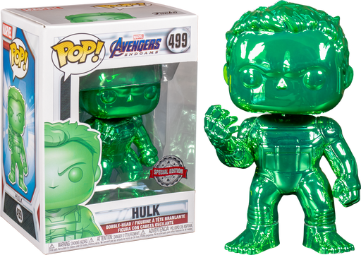 Funko Pop! Avengers 4: Endgame - Hulk with Nano Gauntlet Green Chrome #499 - Pop Basement
