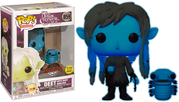 Funko Pop! The Dark Crystal: Age Of Resistance - Deet with Baby Nurlock Blue Glow in the Dark #859 - Pop Basement