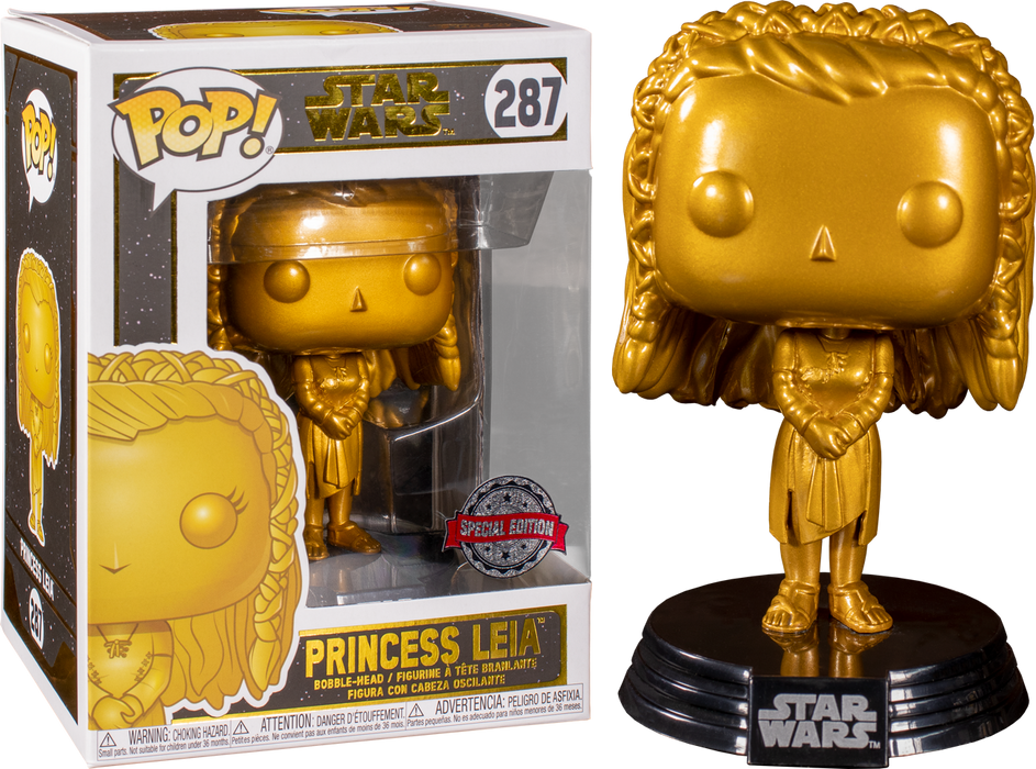 Funko Pop! Star Wars - Princess Leia Metallic Gold #287 - Pop Basement