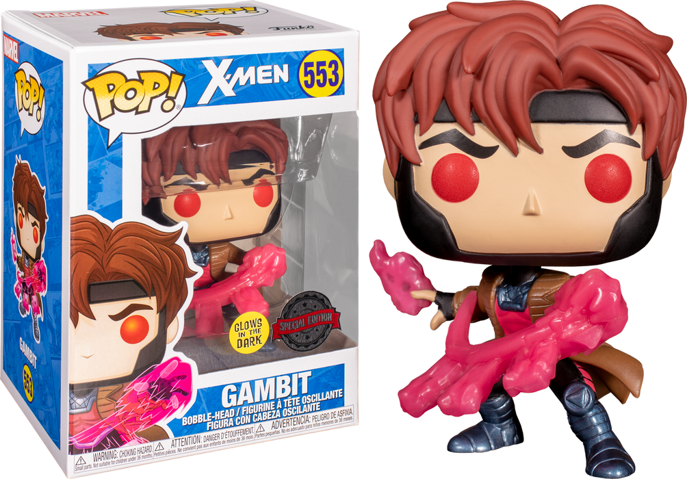 Funko Pop! X-Men - Gambit with Cards Translucent Glow in the Dark #553 - Pop Basement