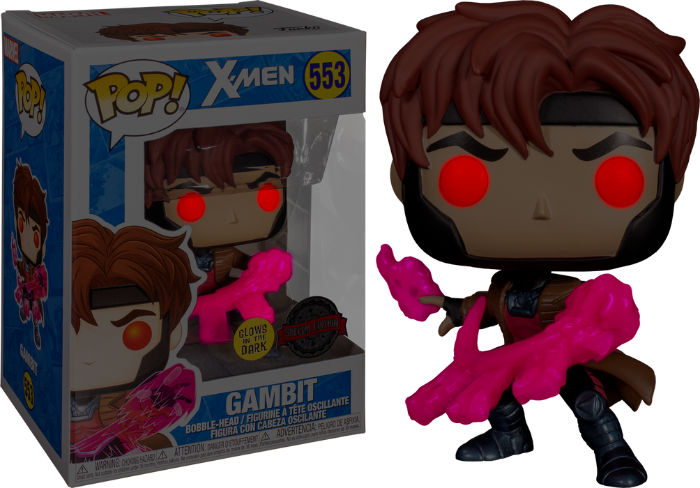 Funko Pop! X-Men - Gambit with Cards Translucent Glow in the Dark #553 - Pop Basement