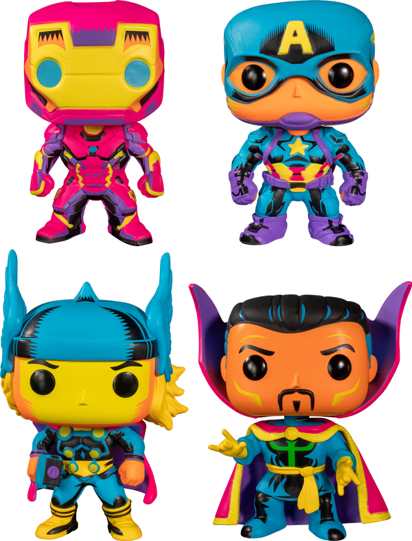 Funko Pop! Marvel: Blacklight - Guardians of the Neon - Bundle (Set of 4) - Pop Basement