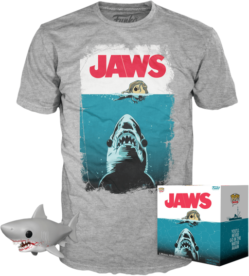 Funko - Jaws - Bloody Great White Shark 6" Super Sized - Vinyls Figure & T-Shirt Box Set - Pop Basement