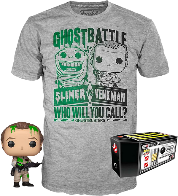 Funko - Ghostbusters - Dr. Peter Venkman with Slime - Vinyl Figure & T-Shirt Box Set - Pop Basement